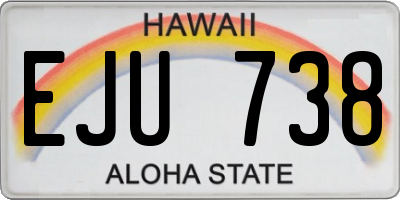 HI license plate EJU738