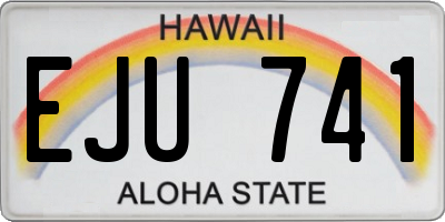 HI license plate EJU741