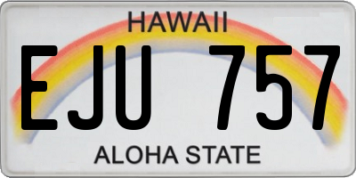 HI license plate EJU757
