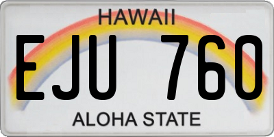 HI license plate EJU760