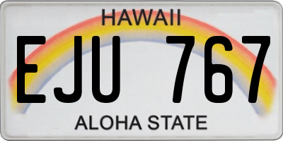 HI license plate EJU767