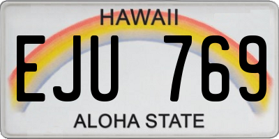 HI license plate EJU769