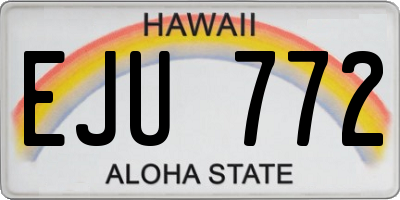 HI license plate EJU772