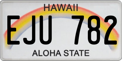HI license plate EJU782