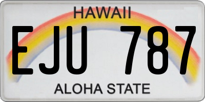HI license plate EJU787