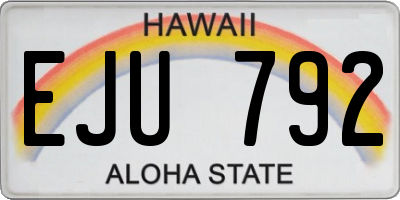 HI license plate EJU792