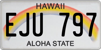 HI license plate EJU797