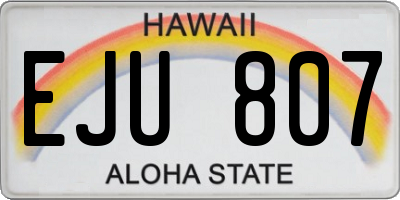 HI license plate EJU807