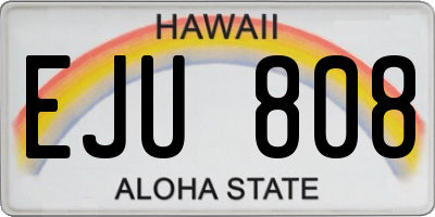 HI license plate EJU808