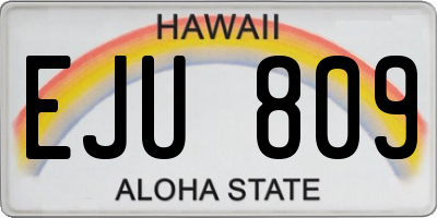HI license plate EJU809