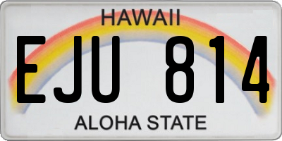 HI license plate EJU814