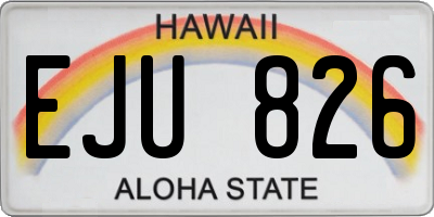 HI license plate EJU826