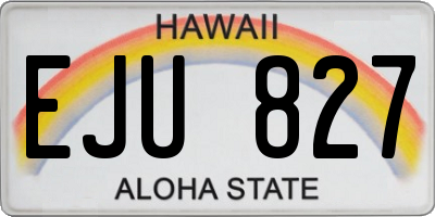 HI license plate EJU827