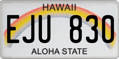 HI license plate EJU830