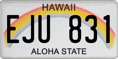 HI license plate EJU831