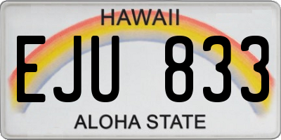 HI license plate EJU833