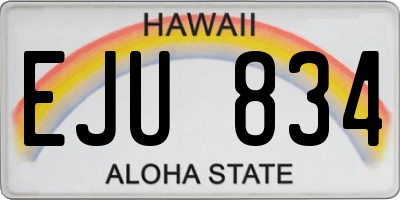 HI license plate EJU834