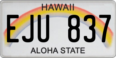 HI license plate EJU837