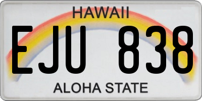 HI license plate EJU838