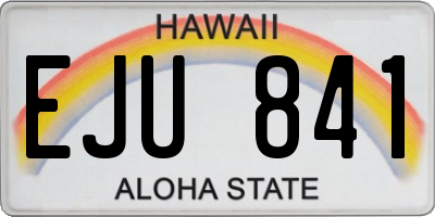 HI license plate EJU841