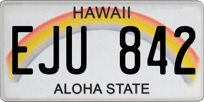 HI license plate EJU842