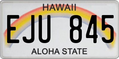 HI license plate EJU845