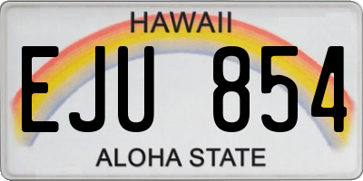HI license plate EJU854