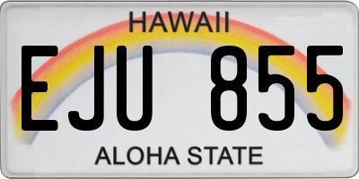 HI license plate EJU855
