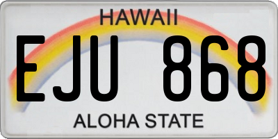 HI license plate EJU868