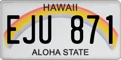 HI license plate EJU871