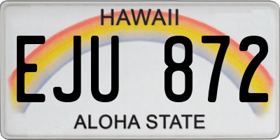 HI license plate EJU872