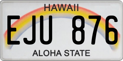 HI license plate EJU876