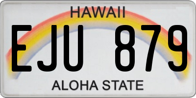 HI license plate EJU879