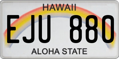HI license plate EJU880