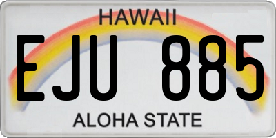 HI license plate EJU885