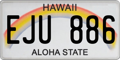 HI license plate EJU886