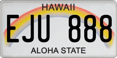HI license plate EJU888