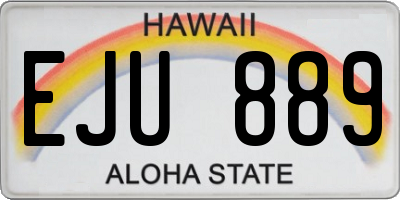 HI license plate EJU889