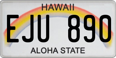 HI license plate EJU890