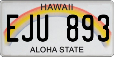 HI license plate EJU893