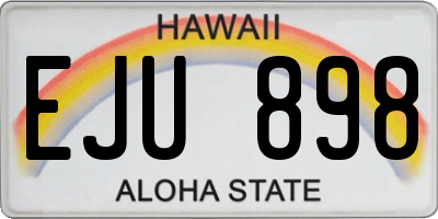 HI license plate EJU898