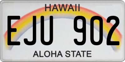 HI license plate EJU902