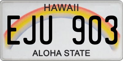 HI license plate EJU903
