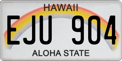 HI license plate EJU904