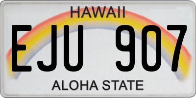 HI license plate EJU907