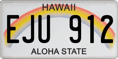 HI license plate EJU912
