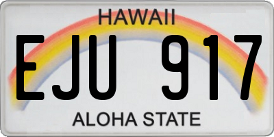 HI license plate EJU917