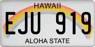 HI license plate EJU919