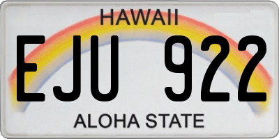 HI license plate EJU922