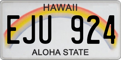 HI license plate EJU924